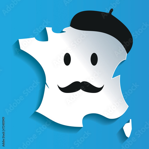 Carte France Smiley béret Vecteur Stock | Adobe Stock