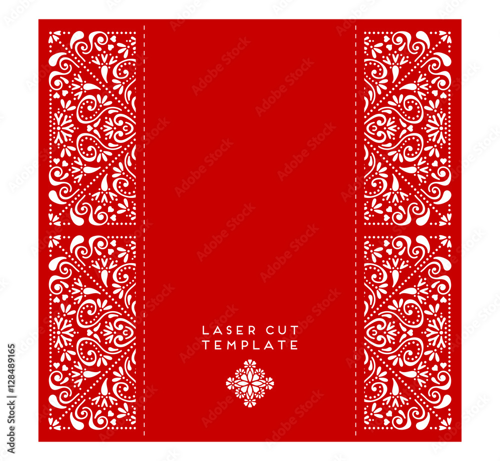 Vector Wedding Card Laser Cut Template Stock Vector Adobe Stock