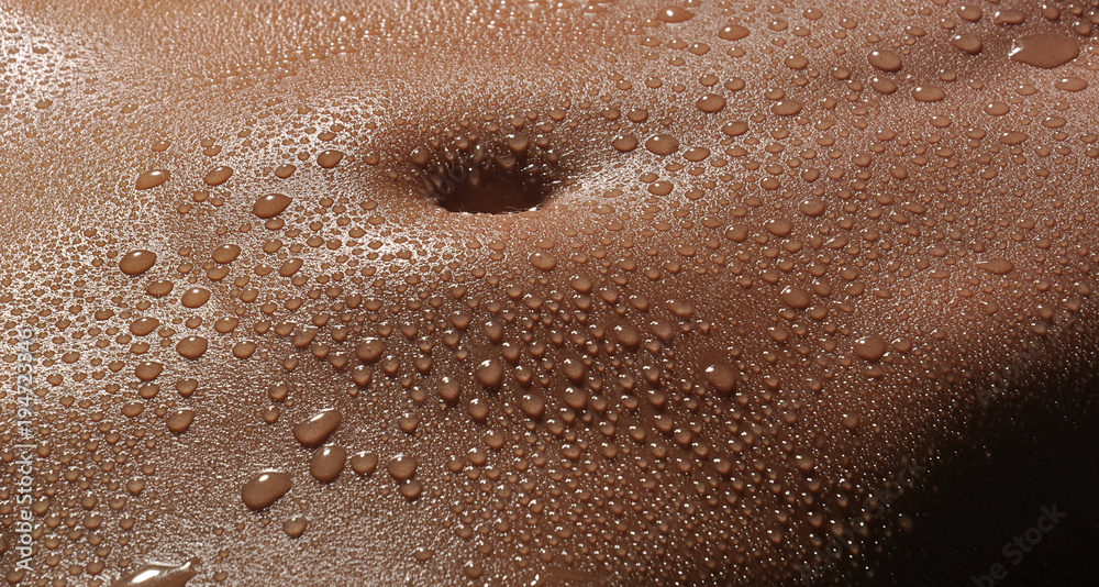 Bodyscape Of A Nude Wet Belly Stock Photo Adobe Stock