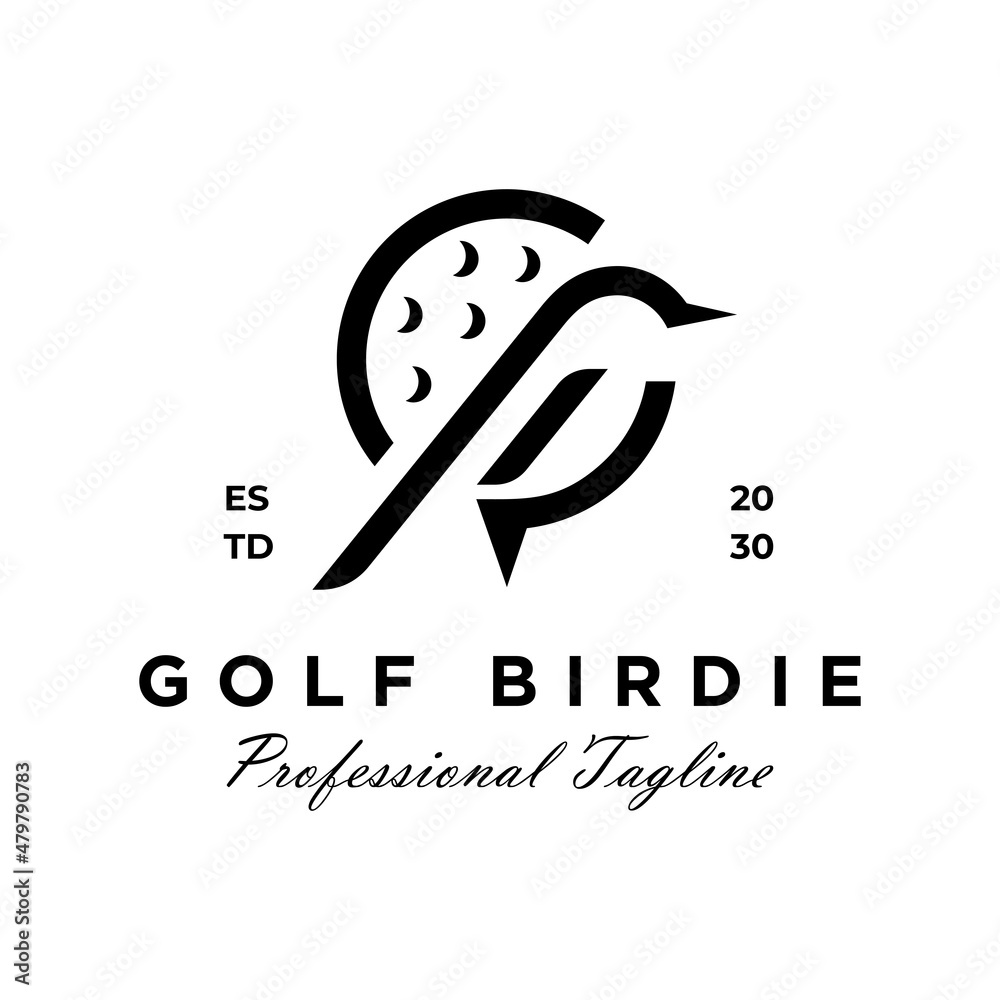 Golf Bird Logo Design Template Stock Vector Adobe Stock