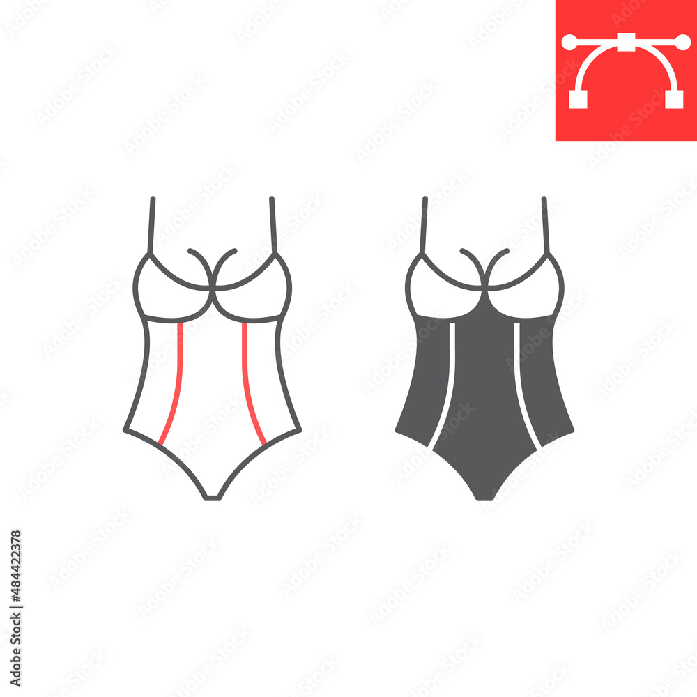 Sexy Lingerie Line And Glyph Icon Valentines Day And Underwear Lingerie Vector Icon Vector