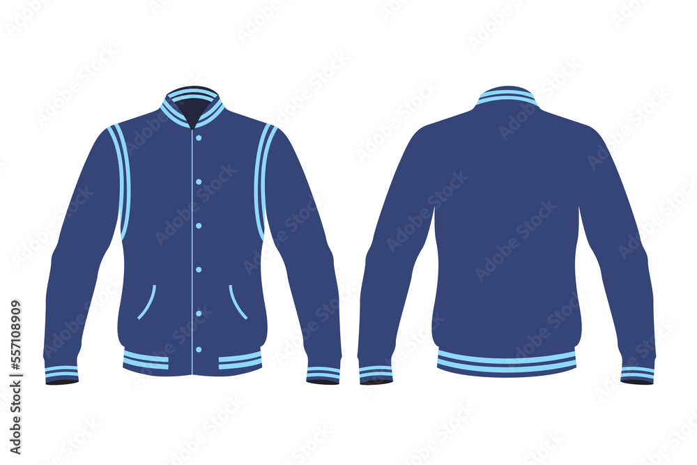 cheap Varsity jacket baseball jacket template illustration set