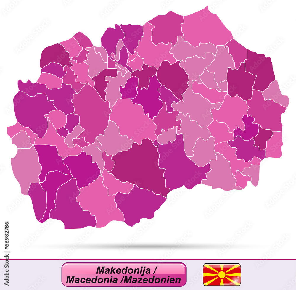 Karte Von Mazedonien Mit Grenzen Stock Vektorgrafik Adobe Stock