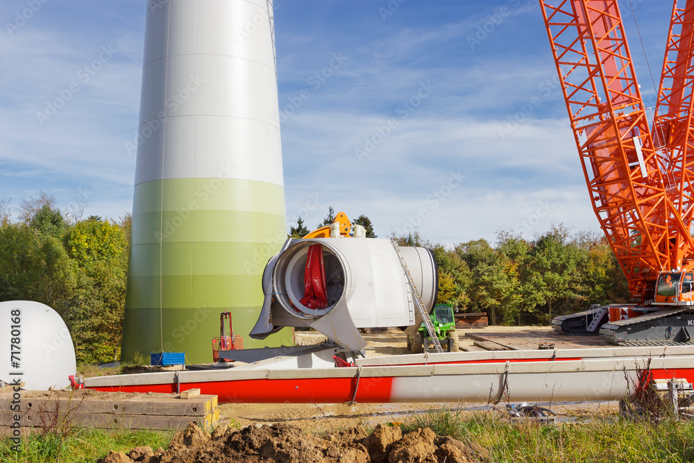 Aufbau Einer Windkraftanlage Stock Photo Adobe Stock