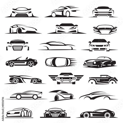 set of twenty-one car icons