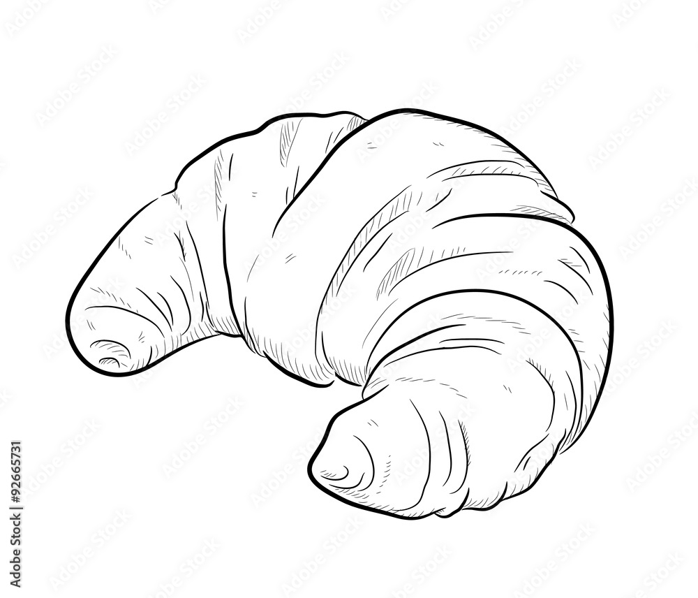 Croissant Doodle A Hand Drawn Vector Doodle Illustration Of A