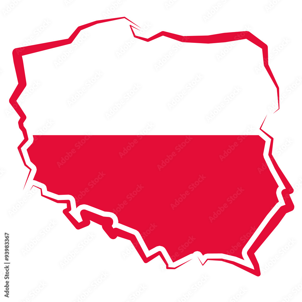 Polska Mapa Kontur Ilustraci N De Stock Adobe Stock