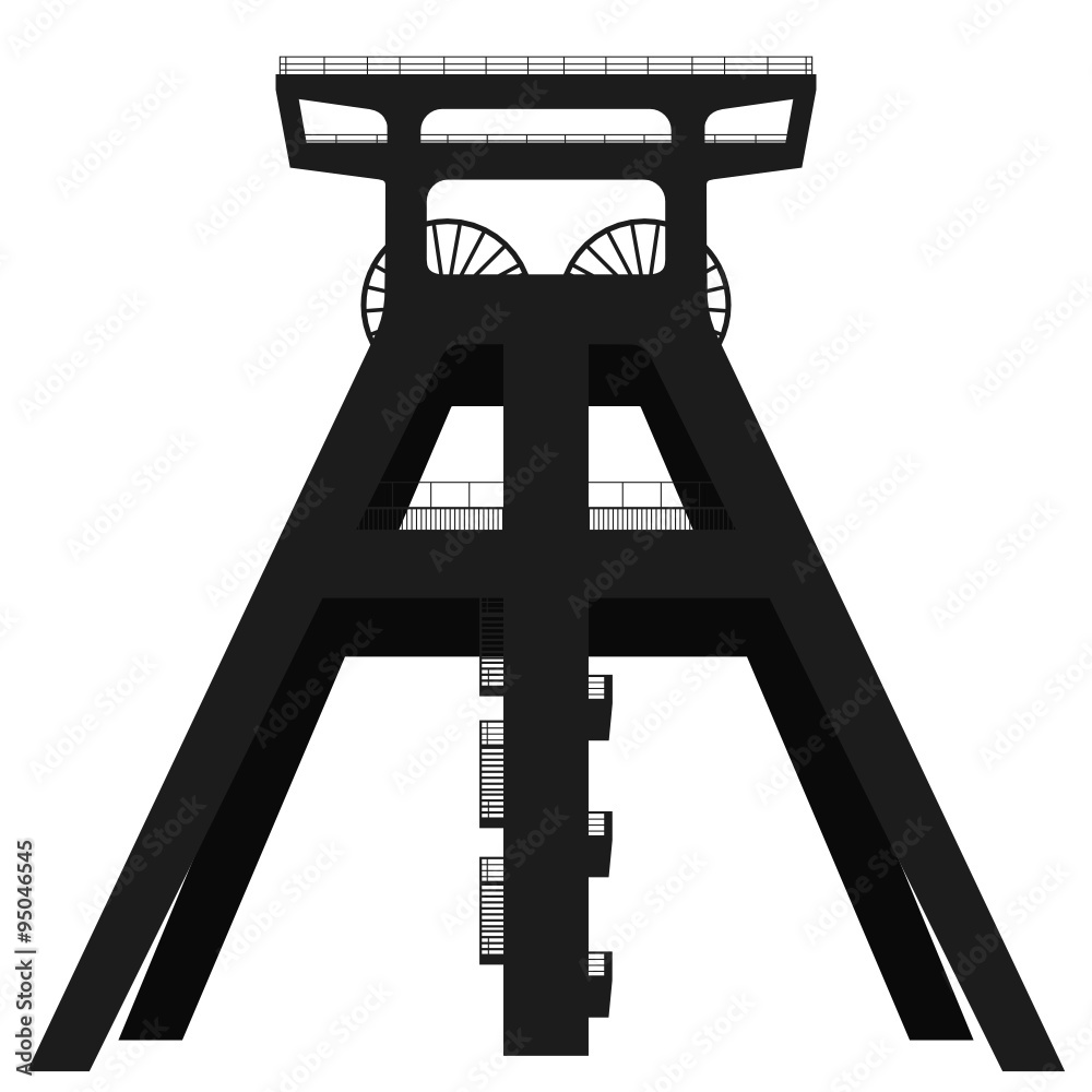 Förderturm Fördergerüst Headframe Silhouette Stock Vector Adobe Stock