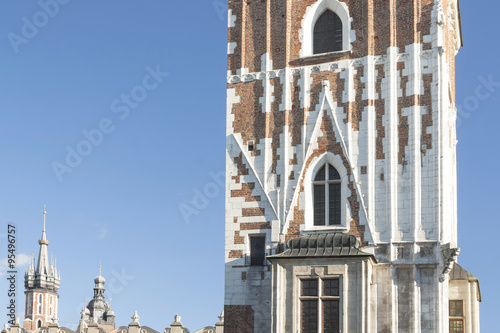 Poland, Krakow, Main Market, Town Hall Tower, Sunlit