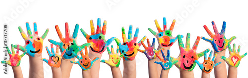 Hands Painted With Smileys
