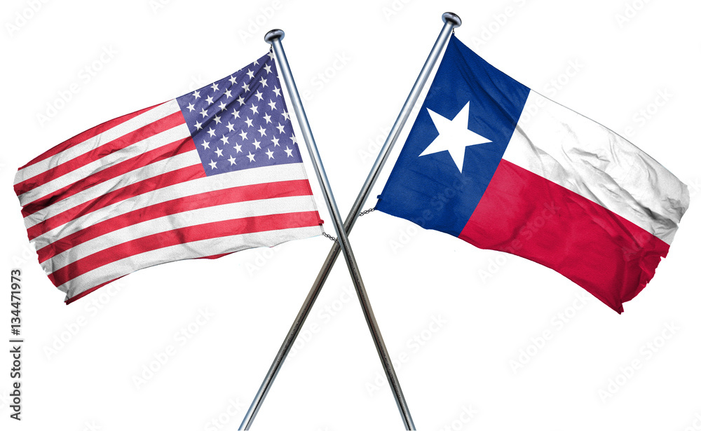 Texas And Usa Flag D Rendering Crossed Flags Stock Illustration