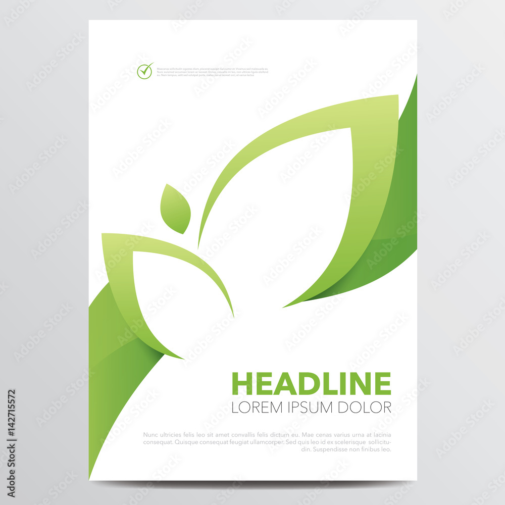 Green Eco Brochure Flyer Magazine Cover Poster Template Modern