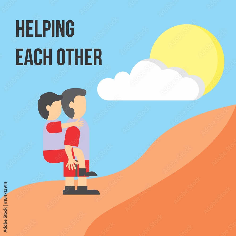 Helping Each Other Illustration Stock Vector Adobe Stock