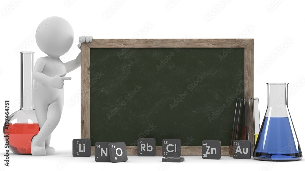 3d Männchen mit Tafel Physik Stock Illustration Adobe Stock