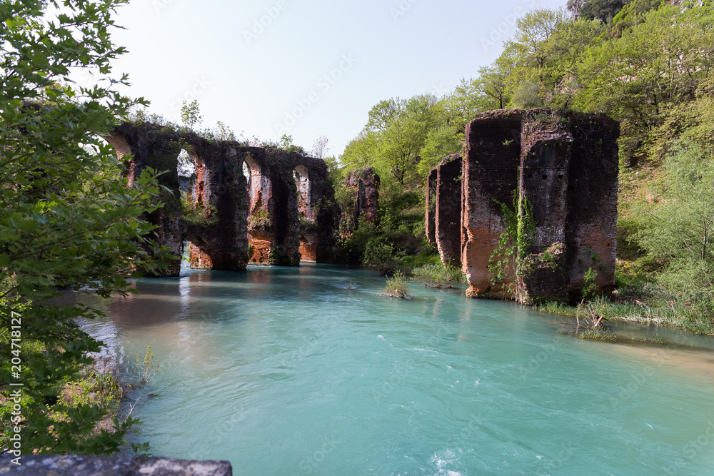 Roman Aqueduct Of Ancient Nikopolis That Starts From The Northern End