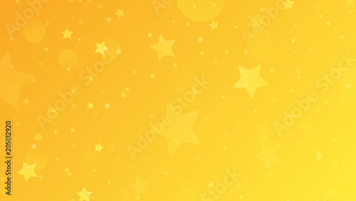 Abstract geometric background. Gold stars on a yellow gradient background. Vector illustration