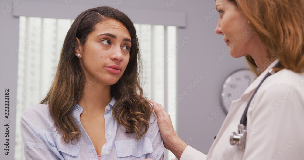 Beautiful Latina Woman Meeting With Senior Doctor About Shoulder Injury Close View Of Mid Aged