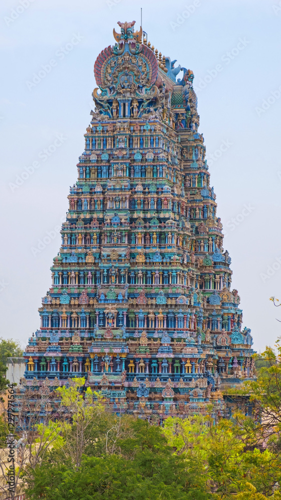 The Western Gopuram Or Entrance Gateway To The Meenakshi Temple