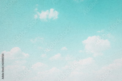 Cloud and sky with grunge paper texture background.