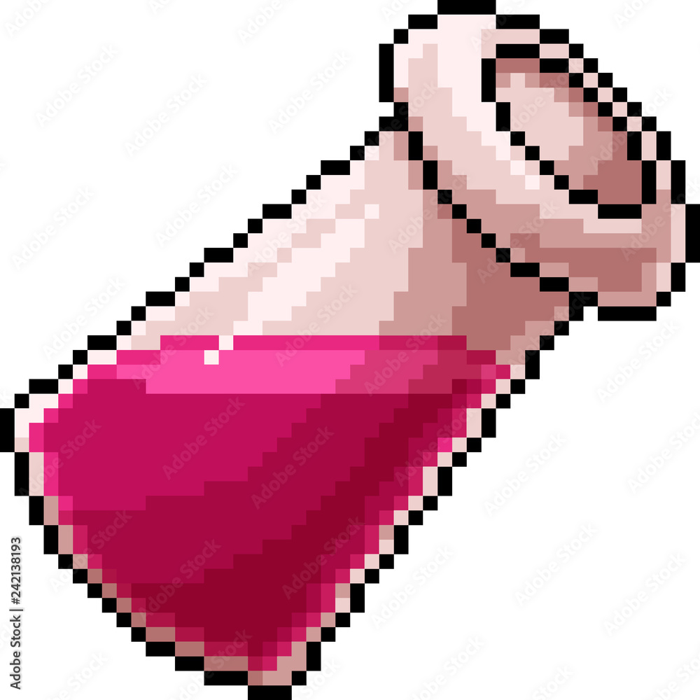 Vector Pixel Art Potion Bottle Stock Vector Adobe Stock