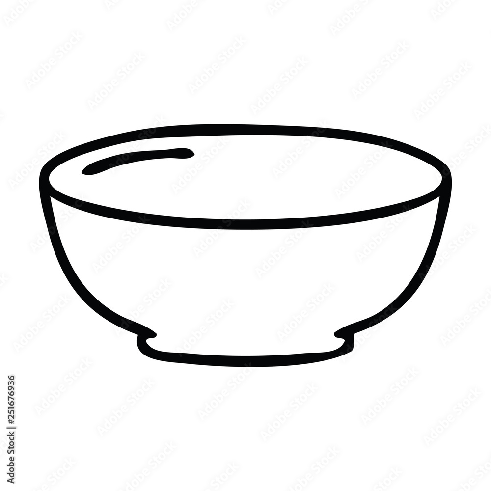 Quirky Line Drawing Cartoon Bowl Stock Vector Adobe Stock