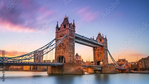 tower bridge in london at sunset London UK March