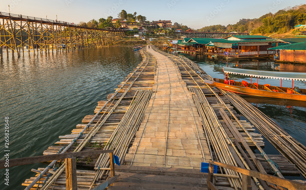 Auttamanusorn Wooden Bridge Mon Bridge The Longest Wooden Bridge Of