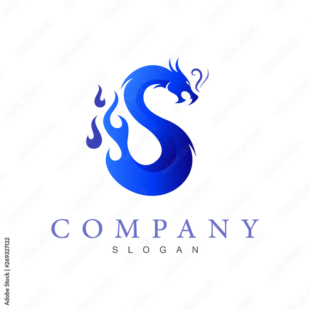 S Shaped Dragon Logo Dragon Logo With Letter S Stock Vektorgrafik