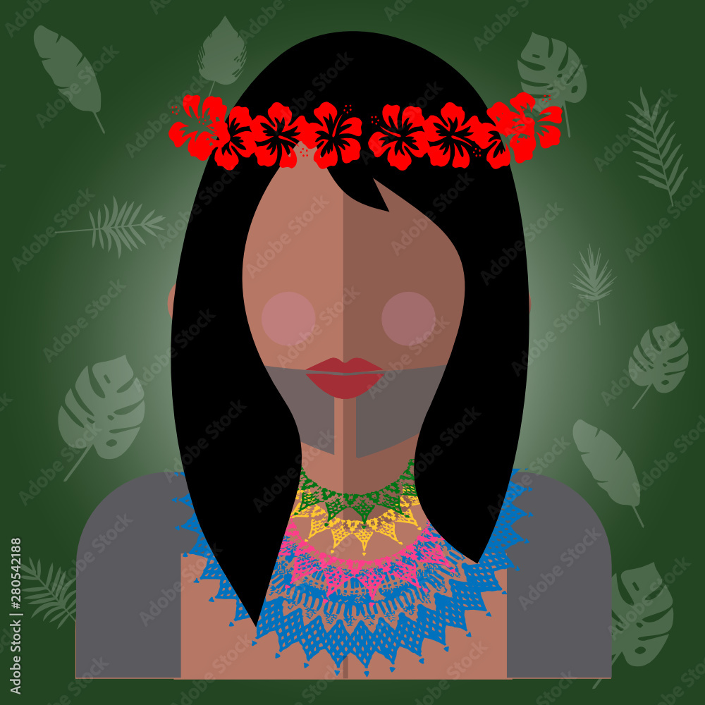 mujer indígena embera de panamá Stock Vector Adobe Stock