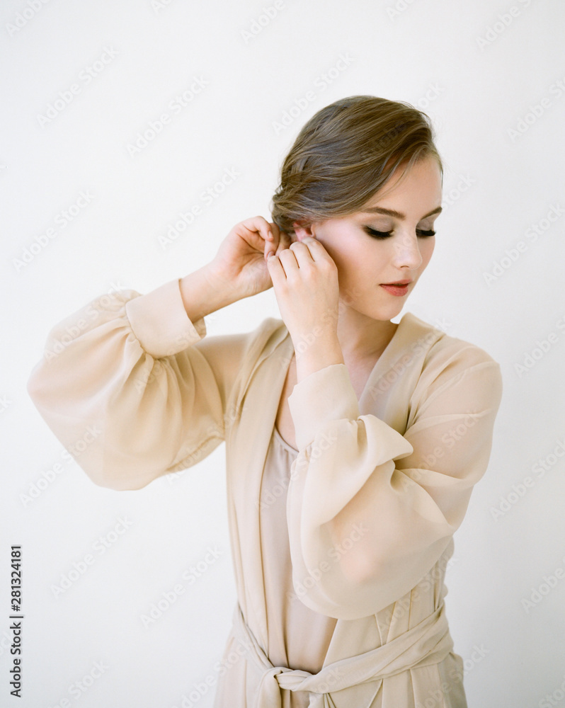 Beautiful Woman With Nude Makeup Stock Photo Adobe Stock