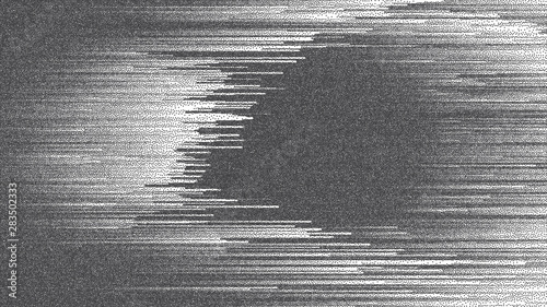 Glitch Art Stippled Dotwork Dynamic Flow Lines Abstract Background In Ultra High Definition Quality. Grainy Dotted Texture