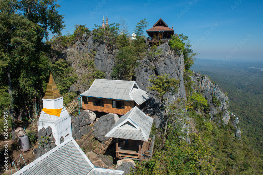 View Of The Floating Pagodas In Temple Of Wat Chaloem Phra Kiat One Of