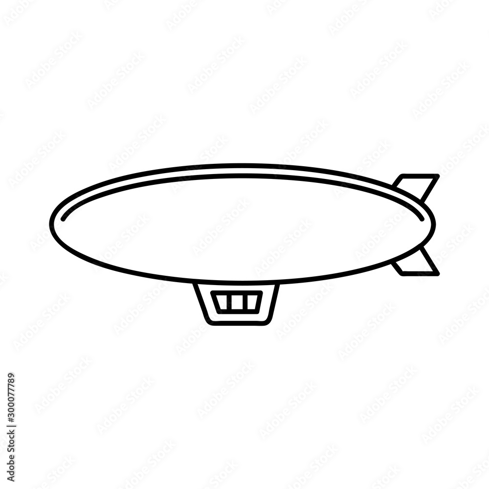 Airship Balloon Aerostat Icon Outline Illustration Of Airship Balloon