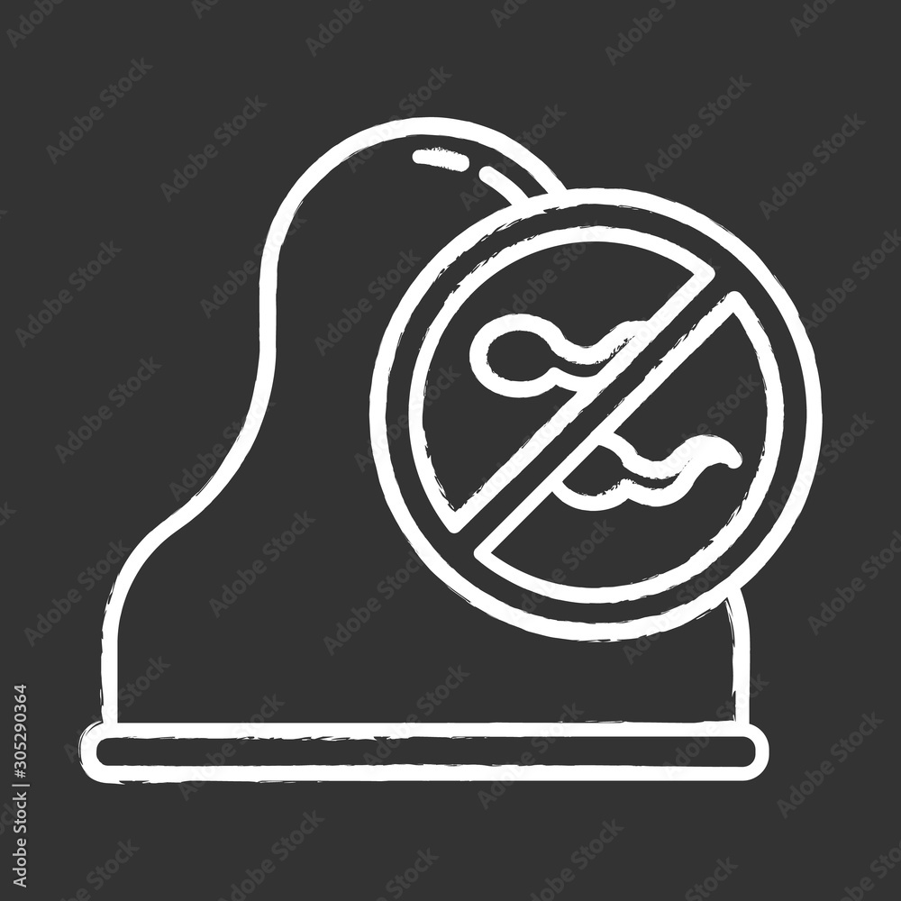 Cervical Cap Chalk Icon Safe Sex Barrier Contraceptive Product