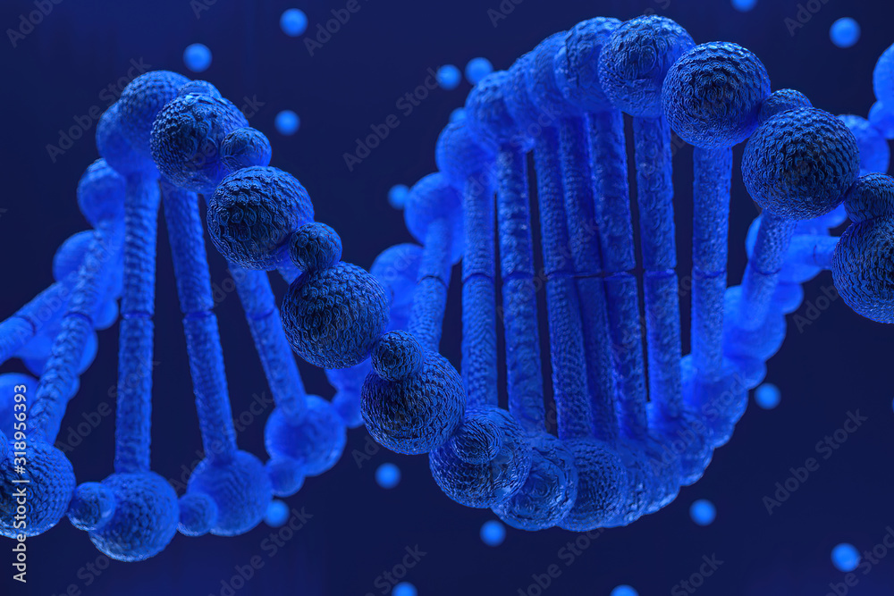 D Rendering Of Dna Deoxyribonucleic Acid Structure D Illustration