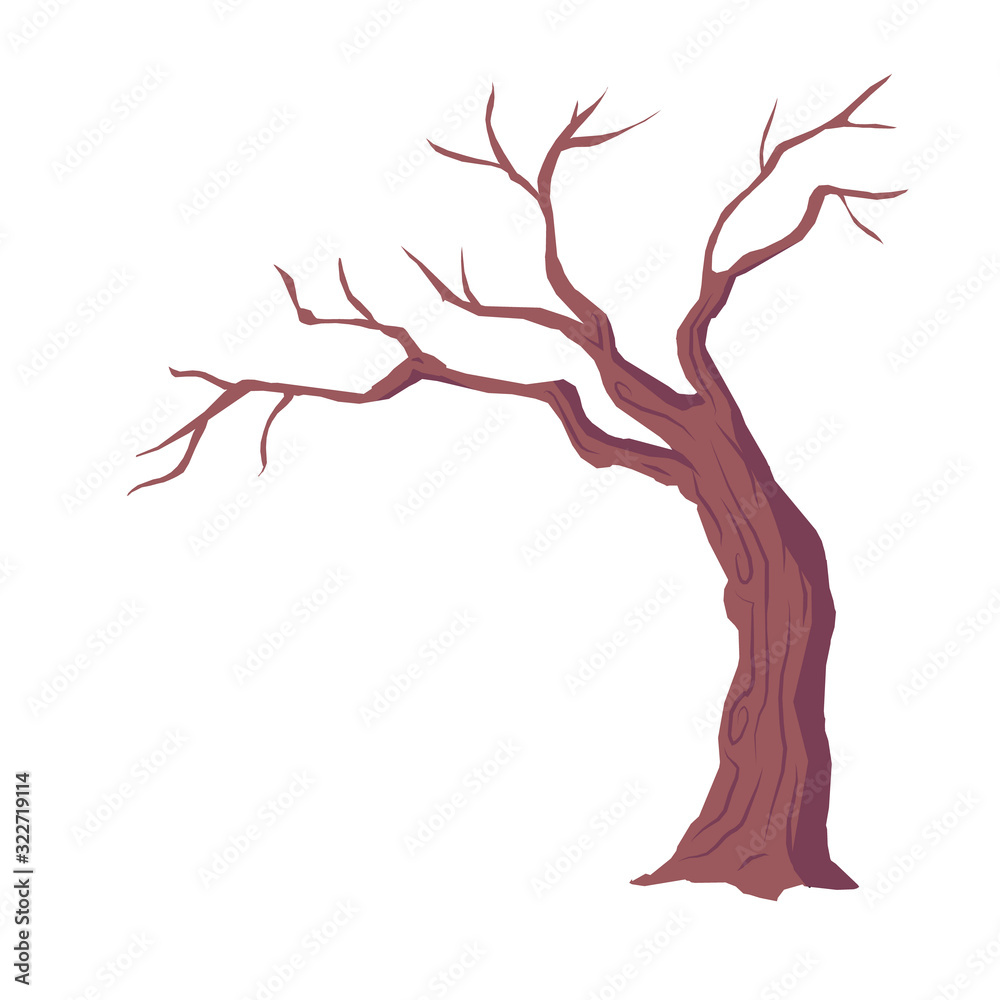 Tree With Naked Branches Stock Vector Adobe Stock