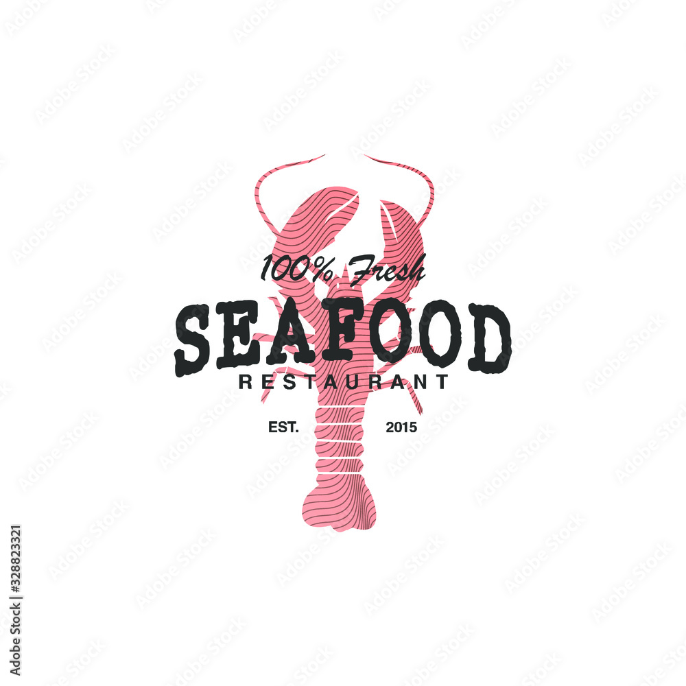 Lobster Seafood Restaurant Vector Logo Design Stock Gamesageddon