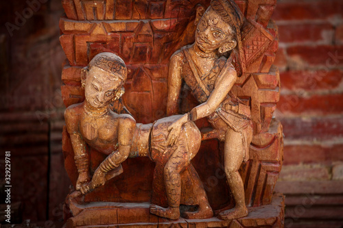 erotic carving from Nepal temple