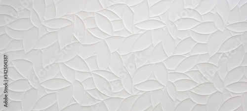 White geometric leaves 3d tiles texture Background banner panorama