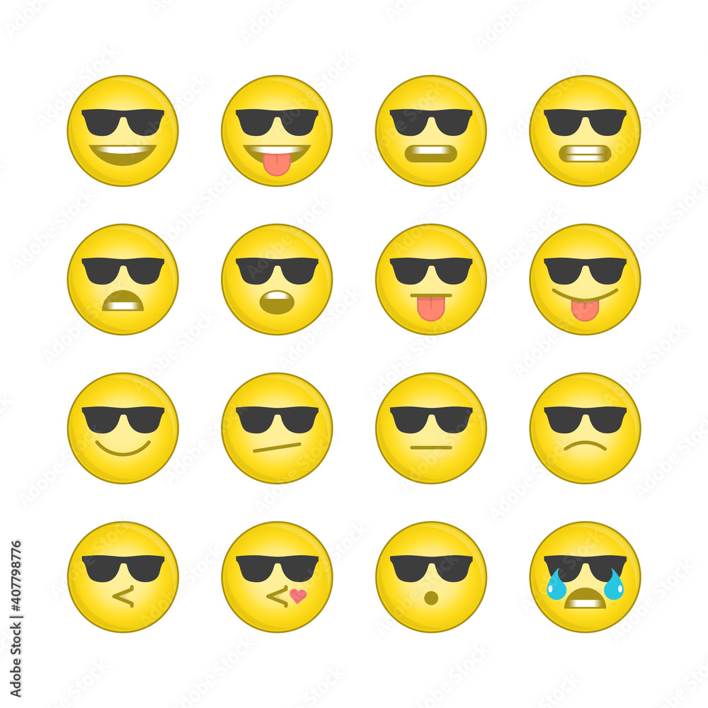 Emoji Face Sets Icons Emoticons Collection 13 Of 15 Kit Of Emoji