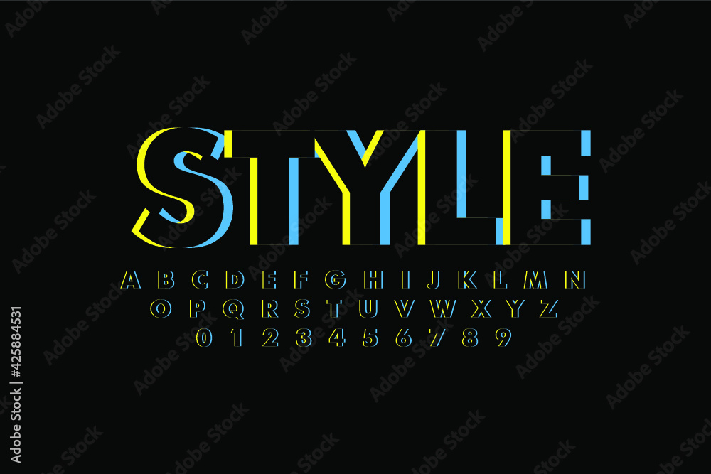 Vector Of Stylized Bold Font And Alphabet Stock Vector Adobe Stock