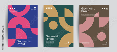 Simple geometric covers set. Minimalist vector templates.