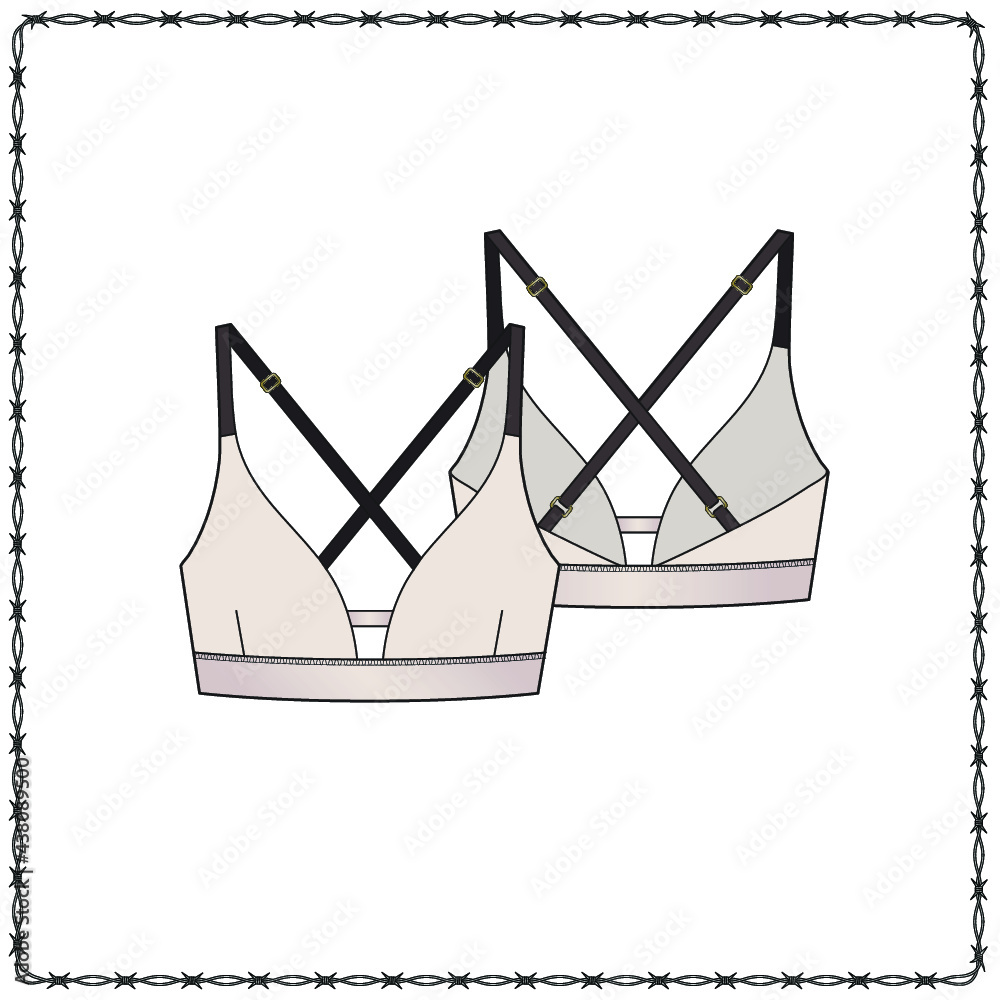 Women S Lingerie Editable Fashion Flat Sketch For Creating New Designs