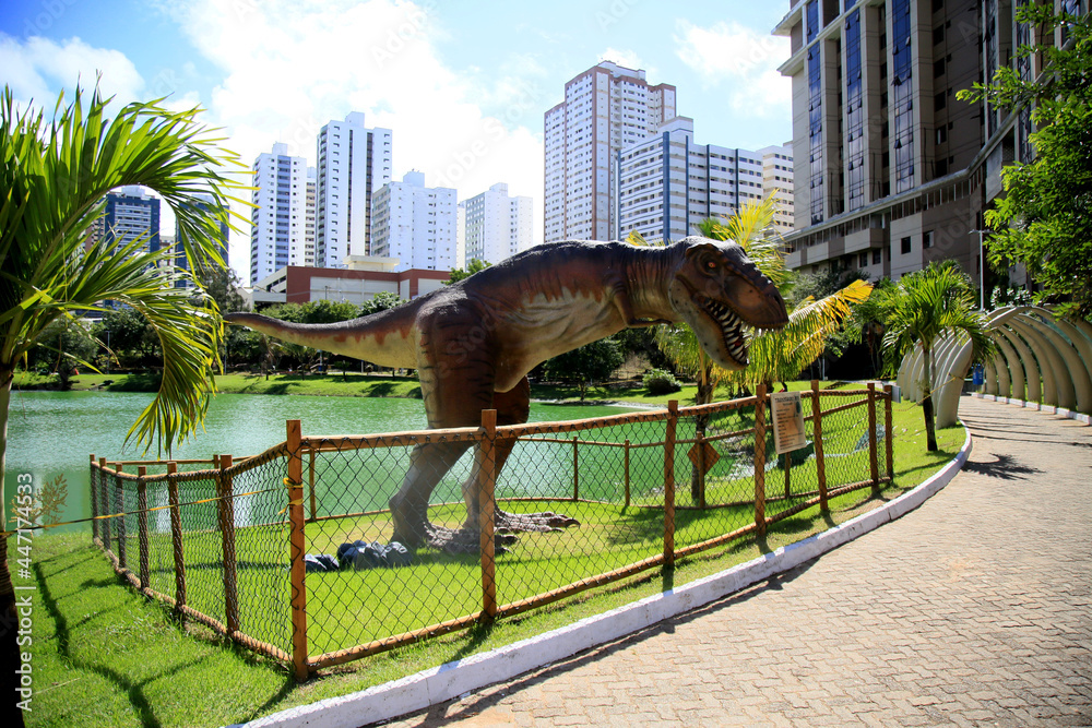 Salvador Bahia Brazil July T Rex Dinosaur Sculpture Is