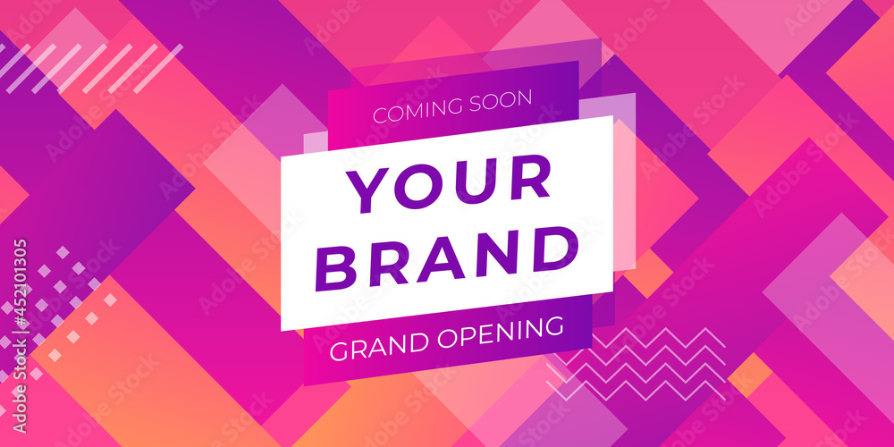 Grand Opening Invitationt Template Colorful Creativity Design With