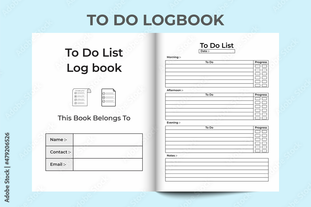 To Do List Logbook And Task Tracker To Do List Notebook Kdp Interior