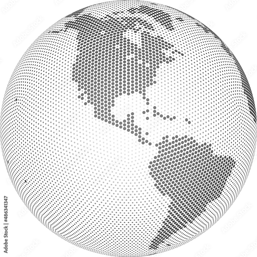 Globe Shape World Map Created From Dots Vector Illustration Stock