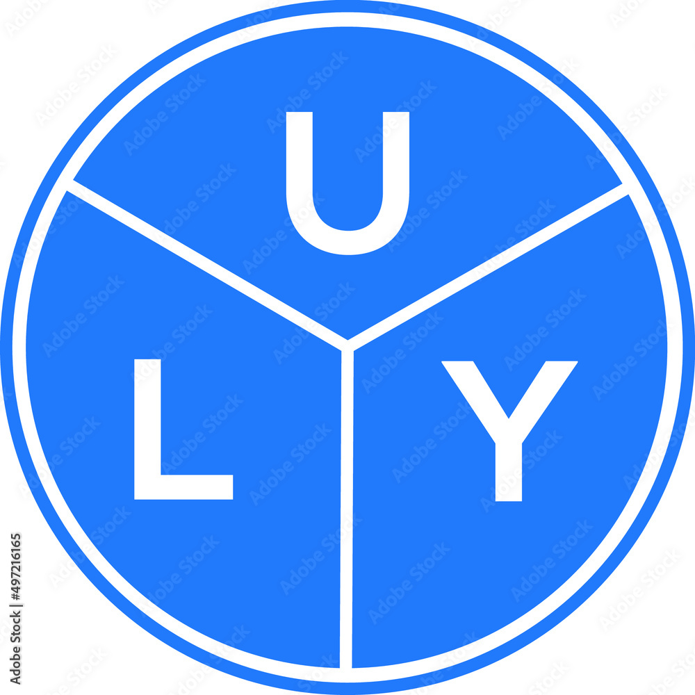 ULY Letter Logo Design On White Background ULY Creative Circle Letter