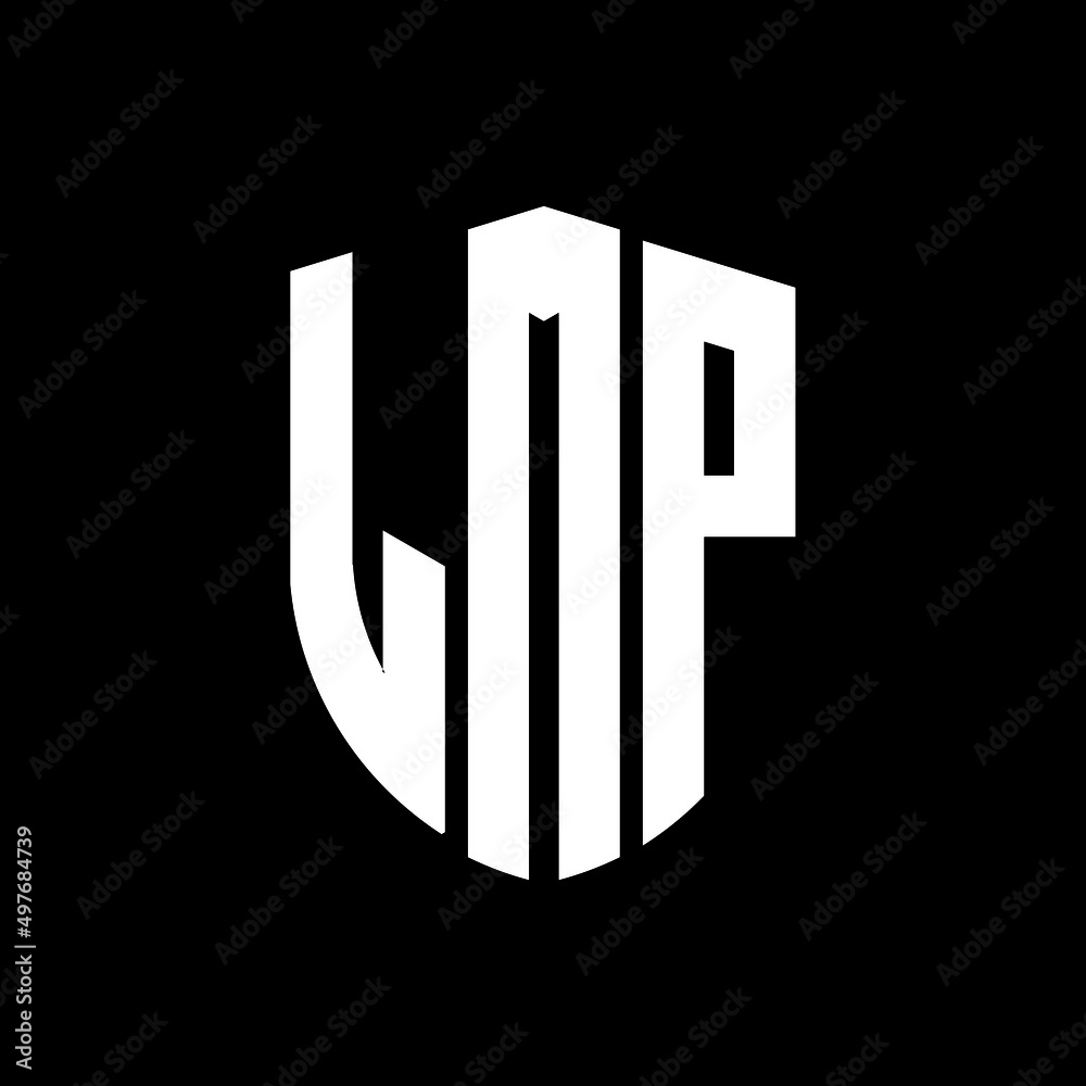 LMP Letter Logo Design LMP Modern Letter Logo With Black Background