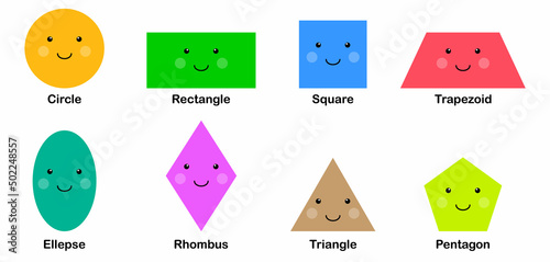 colorful basic geometric funny shapes for kids preschool